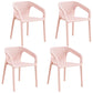 Modern Restaurant Solid Back Arm Chair Matte Finish Plastic Dining Chair Pink Set of 4 Clearhalo ' kitchen&dining_furn' 'Dining Chairs' 'Dining Tables & Seating' 'dining_chair' 'Furniture' 'furniture_dining_chair' 'Kitchen & Dining Furniture' 'kitchen' 4655493
