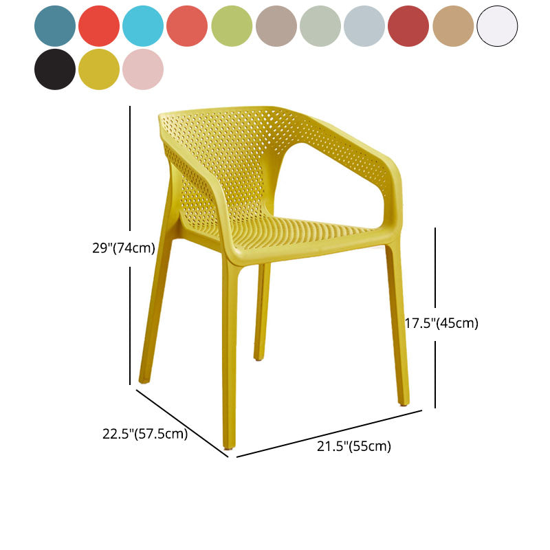 Modern Restaurant Solid Back Arm Chair Matte Finish Plastic Dining Chair Clearhalo ' kitchen&dining_furn' 'Dining Chairs' 'Dining Tables & Seating' 'dining_chair' 'Furniture' 'furniture_dining_chair' 'Kitchen & Dining Furniture' 'kitchen' 4655494