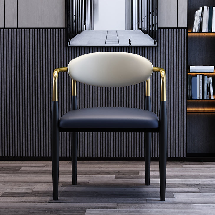 Modern Meeting Room Open Arm Chair Matte Finish Leather Dining Chair Clearhalo ' kitchen&dining_furn' 'Dining Chairs' 'Dining Tables & Seating' 'dining_chair' 'furn' 'furn_dining_chair' 'Furniture' 'furniture_dining_chair' 'Kitchen & Dining Furniture' 'kitchen' 4655500