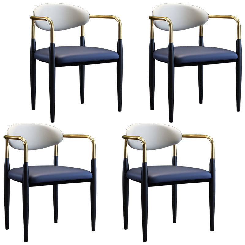 Modern Meeting Room Open Arm Chair Matte Finish Leather Dining Chair Blue 4 Piece Set Clearhalo ' kitchen&dining_furn' 'Dining Chairs' 'Dining Tables & Seating' 'dining_chair' 'furn' 'furn_dining_chair' 'Furniture' 'furniture_dining_chair' 'Kitchen & Dining Furniture' 'kitchen' 4655506