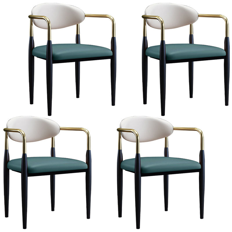 Modern Meeting Room Open Arm Chair Matte Finish Leather Dining Chair Green 4 Piece Set Clearhalo ' kitchen&dining_furn' 'Dining Chairs' 'Dining Tables & Seating' 'dining_chair' 'furn' 'furn_dining_chair' 'Furniture' 'furniture_dining_chair' 'Kitchen & Dining Furniture' 'kitchen' 4655512
