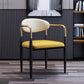 Modern Meeting Room Open Arm Chair Matte Finish Leather Dining Chair Yellow 1 Piece Clearhalo ' kitchen&dining_furn' 'Dining Chairs' 'Dining Tables & Seating' 'dining_chair' 'furn' 'furn_dining_chair' 'Furniture' 'furniture_dining_chair' 'Kitchen & Dining Furniture' 'kitchen' 4655520