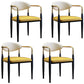 Modern Meeting Room Open Arm Chair Matte Finish Leather Dining Chair Yellow 4 Piece Set Clearhalo ' kitchen&dining_furn' 'Dining Chairs' 'Dining Tables & Seating' 'dining_chair' 'furn' 'furn_dining_chair' 'Furniture' 'furniture_dining_chair' 'Kitchen & Dining Furniture' 'kitchen' 4655522