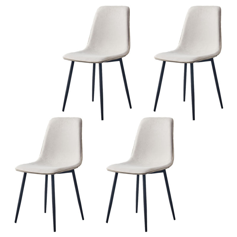 Modern Style Chairs Dining Armless Chair with Metal Legs for Kitchen White 4 Piece Set Clearhalo ' kitchen&dining_furn' 'Dining Chairs' 'Dining Tables & Seating' 'dining_chair' 'furn' 'furn_dining_chair' 'Furniture' 'furniture_dining_chair' 'Kitchen & Dining Furniture' 'kitchen' 4655529