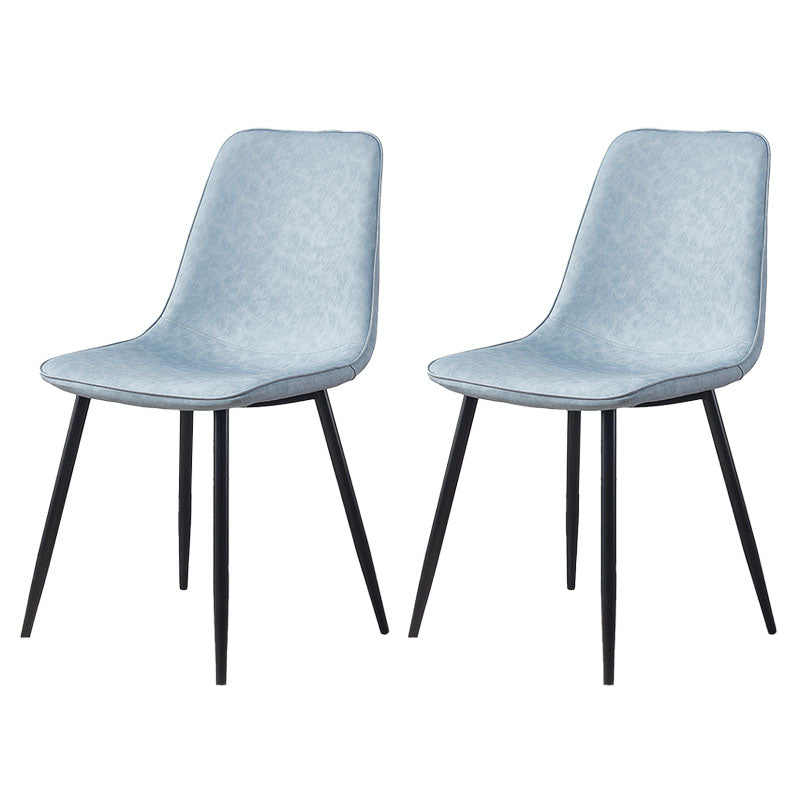 Modern Style Chairs Dining Armless Chair with Metal Legs for Kitchen Light Blue 2 Piece Set Clearhalo ' kitchen&dining_furn' 'Dining Chairs' 'Dining Tables & Seating' 'dining_chair' 'furn' 'furn_dining_chair' 'Furniture' 'furniture_dining_chair' 'Kitchen & Dining Furniture' 'kitchen' 4655539