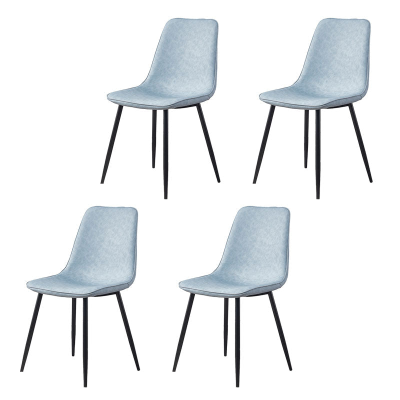 Modern Style Chairs Dining Armless Chair with Metal Legs for Kitchen Light Blue 4 Piece Set Clearhalo ' kitchen&dining_furn' 'Dining Chairs' 'Dining Tables & Seating' 'dining_chair' 'furn' 'furn_dining_chair' 'Furniture' 'furniture_dining_chair' 'Kitchen & Dining Furniture' 'kitchen' 4655540