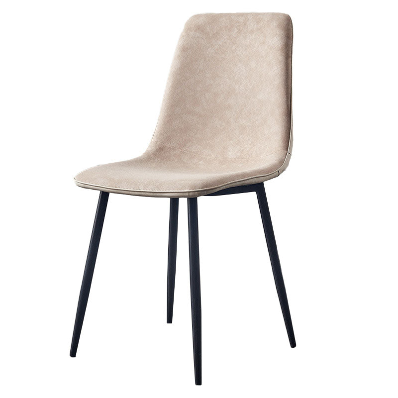 Modern Style Chairs Dining Armless Chair with Metal Legs for Kitchen Light Beige 1 Piece Clearhalo ' kitchen&dining_furn' 'Dining Chairs' 'Dining Tables & Seating' 'dining_chair' 'furn' 'furn_dining_chair' 'Furniture' 'furniture_dining_chair' 'Kitchen & Dining Furniture' 'kitchen' 4655543