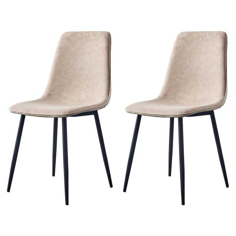 Modern Style Chairs Dining Armless Chair with Metal Legs for Kitchen Light Beige 2 Piece Set Clearhalo ' kitchen&dining_furn' 'Dining Chairs' 'Dining Tables & Seating' 'dining_chair' 'furn' 'furn_dining_chair' 'Furniture' 'furniture_dining_chair' 'Kitchen & Dining Furniture' 'kitchen' 4655544