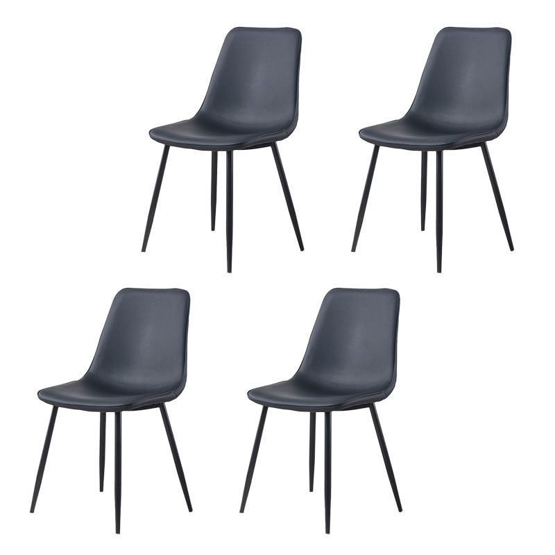 Modern Style Chairs Dining Armless Chair with Metal Legs for Kitchen Black 4 Piece Set Clearhalo ' kitchen&dining_furn' 'Dining Chairs' 'Dining Tables & Seating' 'dining_chair' 'furn' 'furn_dining_chair' 'Furniture' 'furniture_dining_chair' 'Kitchen & Dining Furniture' 'kitchen' 4655552