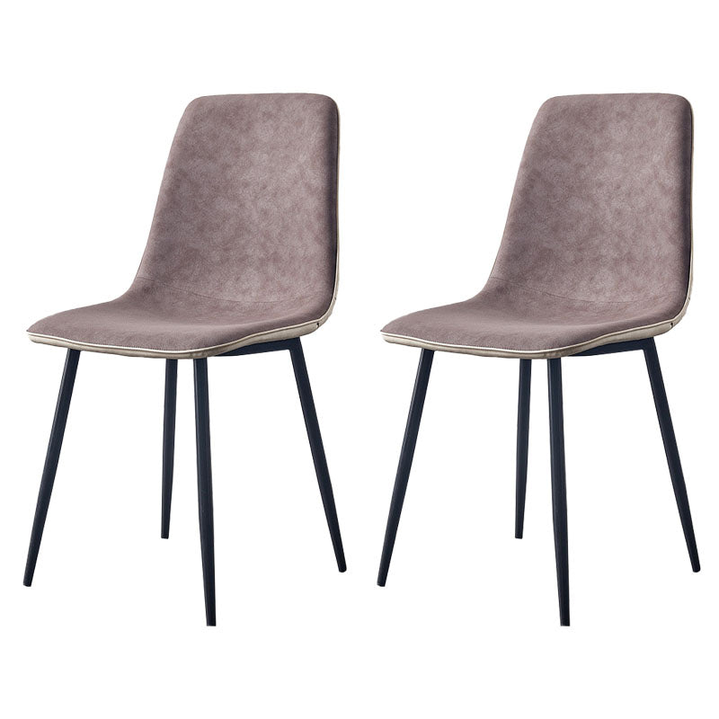 Modern Style Chairs Dining Armless Chair with Metal Legs for Kitchen Light Coffee 2 Piece Set Clearhalo ' kitchen&dining_furn' 'Dining Chairs' 'Dining Tables & Seating' 'dining_chair' 'furn' 'furn_dining_chair' 'Furniture' 'furniture_dining_chair' 'Kitchen & Dining Furniture' 'kitchen' 4655554