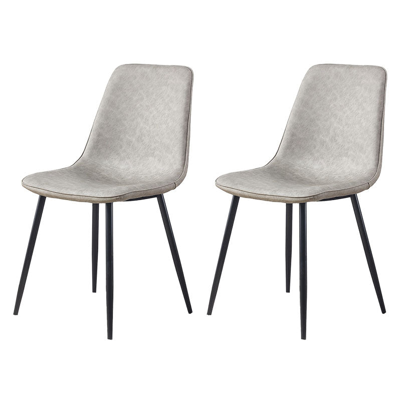 Modern Style Chairs Dining Armless Chair with Metal Legs for Kitchen Light Gray 2 Piece Set Clearhalo ' kitchen&dining_furn' 'Dining Chairs' 'Dining Tables & Seating' 'dining_chair' 'furn' 'furn_dining_chair' 'Furniture' 'furniture_dining_chair' 'Kitchen & Dining Furniture' 'kitchen' 4655560