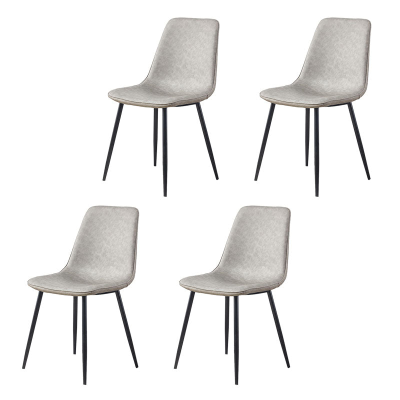 Modern Style Chairs Dining Armless Chair with Metal Legs for Kitchen Light Gray 4 Piece Set Clearhalo ' kitchen&dining_furn' 'Dining Chairs' 'Dining Tables & Seating' 'dining_chair' 'furn' 'furn_dining_chair' 'Furniture' 'furniture_dining_chair' 'Kitchen & Dining Furniture' 'kitchen' 4655561