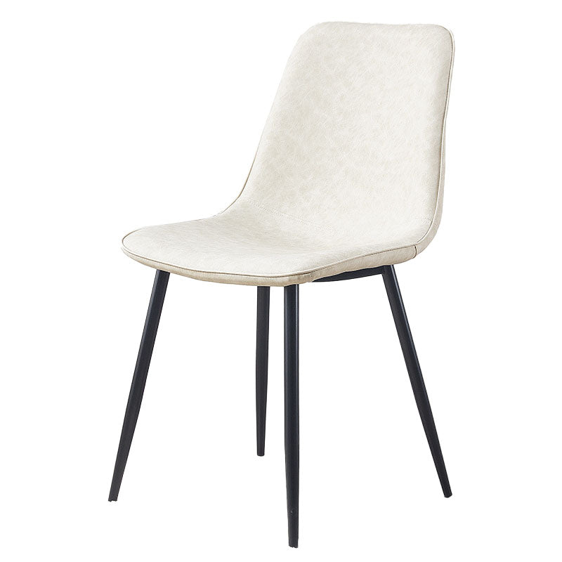 Modern Style Chairs Dining Armless Chair with Metal Legs for Kitchen Off-White 1 Piece Clearhalo ' kitchen&dining_furn' 'Dining Chairs' 'Dining Tables & Seating' 'dining_chair' 'furn' 'furn_dining_chair' 'Furniture' 'furniture_dining_chair' 'Kitchen & Dining Furniture' 'kitchen' 4655562