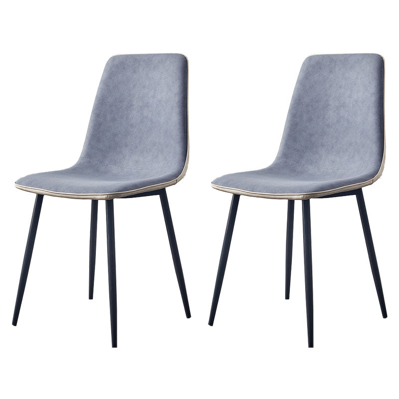 Modern Style Chairs Dining Armless Chair with Metal Legs for Kitchen Blue 2 Piece Set Clearhalo ' kitchen&dining_furn' 'Dining Chairs' 'Dining Tables & Seating' 'dining_chair' 'furn' 'furn_dining_chair' 'Furniture' 'furniture_dining_chair' 'Kitchen & Dining Furniture' 'kitchen' 4655566