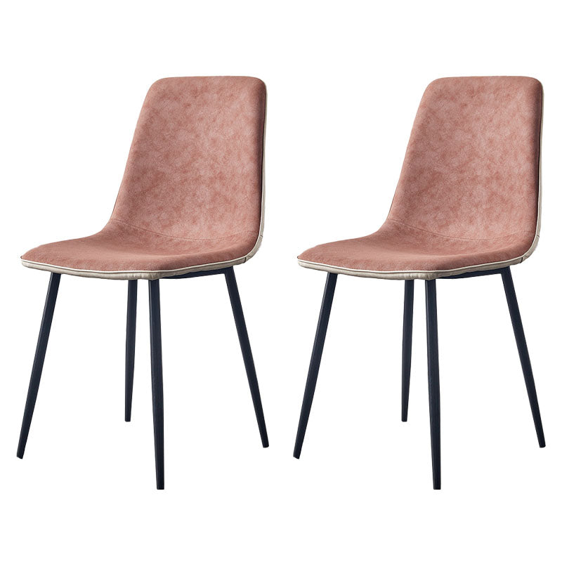 Modern Style Chairs Dining Armless Chair with Metal Legs for Kitchen Brown 2 Piece Set Clearhalo ' kitchen&dining_furn' 'Dining Chairs' 'Dining Tables & Seating' 'dining_chair' 'furn' 'furn_dining_chair' 'Furniture' 'furniture_dining_chair' 'Kitchen & Dining Furniture' 'kitchen' 4655569