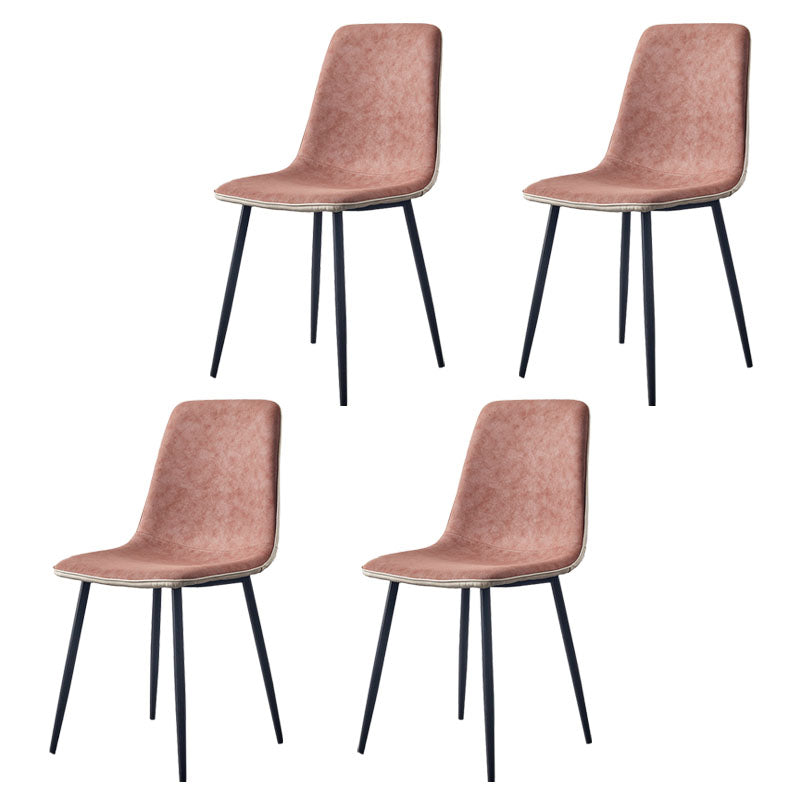 Modern Style Chairs Dining Armless Chair with Metal Legs for Kitchen Brown 4 Piece Set Clearhalo ' kitchen&dining_furn' 'Dining Chairs' 'Dining Tables & Seating' 'dining_chair' 'furn' 'furn_dining_chair' 'Furniture' 'furniture_dining_chair' 'Kitchen & Dining Furniture' 'kitchen' 4655570