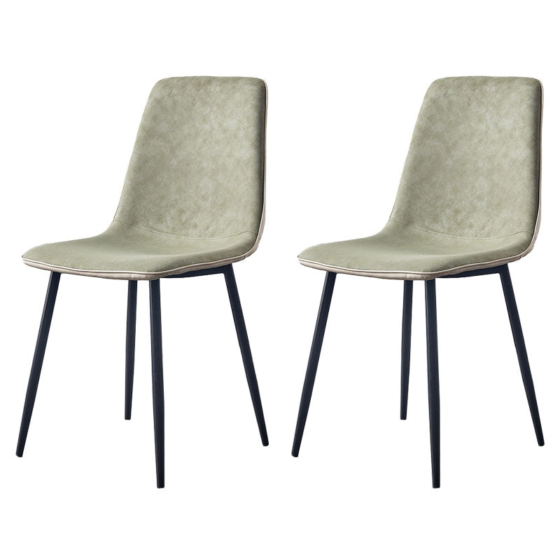 Modern Style Chairs Dining Armless Chair with Metal Legs for Kitchen Green 2 Piece Set Clearhalo ' kitchen&dining_furn' 'Dining Chairs' 'Dining Tables & Seating' 'dining_chair' 'furn' 'furn_dining_chair' 'Furniture' 'furniture_dining_chair' 'Kitchen & Dining Furniture' 'kitchen' 4655575