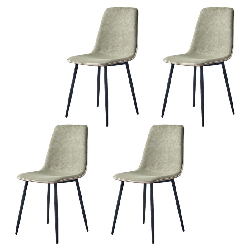 Modern Style Chairs Dining Armless Chair with Metal Legs for Kitchen Green 4 Piece Set Clearhalo ' kitchen&dining_furn' 'Dining Chairs' 'Dining Tables & Seating' 'dining_chair' 'furn' 'furn_dining_chair' 'Furniture' 'furniture_dining_chair' 'Kitchen & Dining Furniture' 'kitchen' 4655576