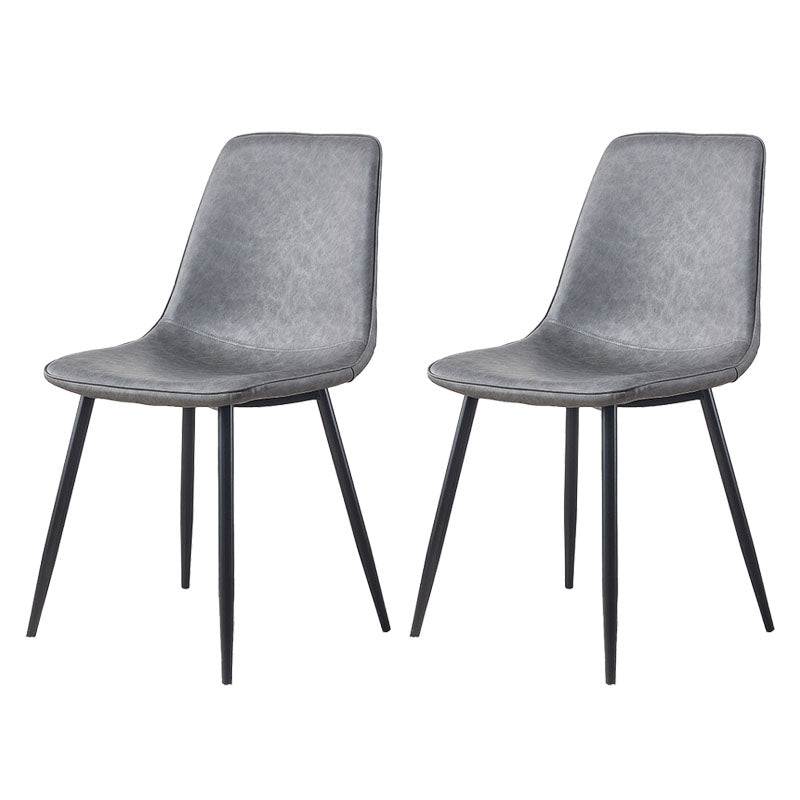 Modern Style Chairs Dining Armless Chair with Metal Legs for Kitchen Dark Gray 2 Piece Set Clearhalo ' kitchen&dining_furn' 'Dining Chairs' 'Dining Tables & Seating' 'dining_chair' 'furn' 'furn_dining_chair' 'Furniture' 'furniture_dining_chair' 'Kitchen & Dining Furniture' 'kitchen' 4655581