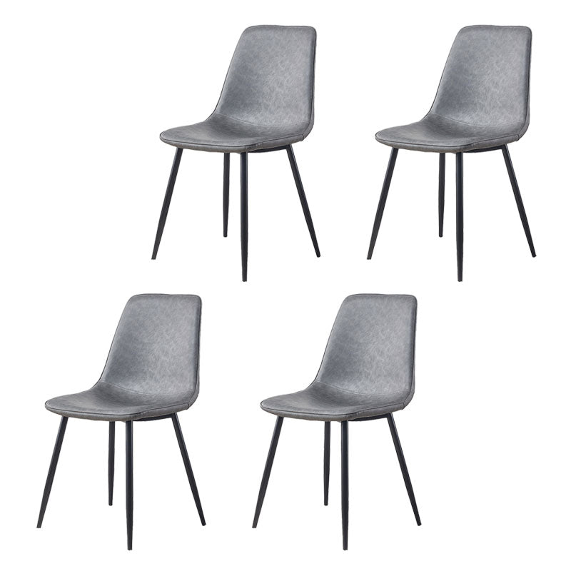 Modern Style Chairs Dining Armless Chair with Metal Legs for Kitchen Dark Gray 4 Piece Set Clearhalo ' kitchen&dining_furn' 'Dining Chairs' 'Dining Tables & Seating' 'dining_chair' 'furn' 'furn_dining_chair' 'Furniture' 'furniture_dining_chair' 'Kitchen & Dining Furniture' 'kitchen' 4655582