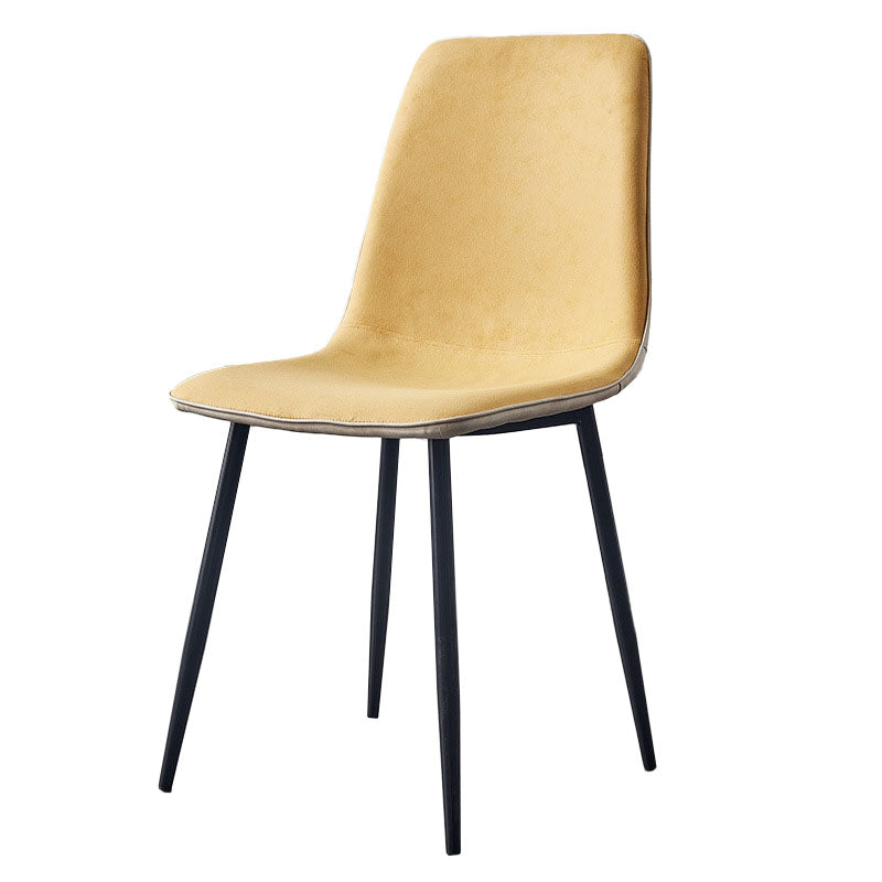 Modern Style Chairs Dining Armless Chair with Metal Legs for Kitchen Yellow 1 Piece Clearhalo ' kitchen&dining_furn' 'Dining Chairs' 'Dining Tables & Seating' 'dining_chair' 'furn' 'furn_dining_chair' 'Furniture' 'furniture_dining_chair' 'Kitchen & Dining Furniture' 'kitchen' 4655583