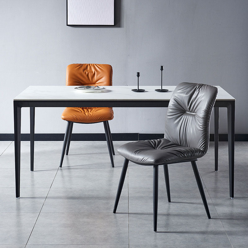 Modern Chair Dining Armless Chair with Metal Legs for Kitchen Clearhalo ' kitchen&dining_furn' 'Dining Chairs' 'Dining Tables & Seating' 'dining_chair' 'furn' 'furn_dining_chair' 'Furniture' 'furniture_dining_chair' 'Kitchen & Dining Furniture' 'kitchen' 4655592