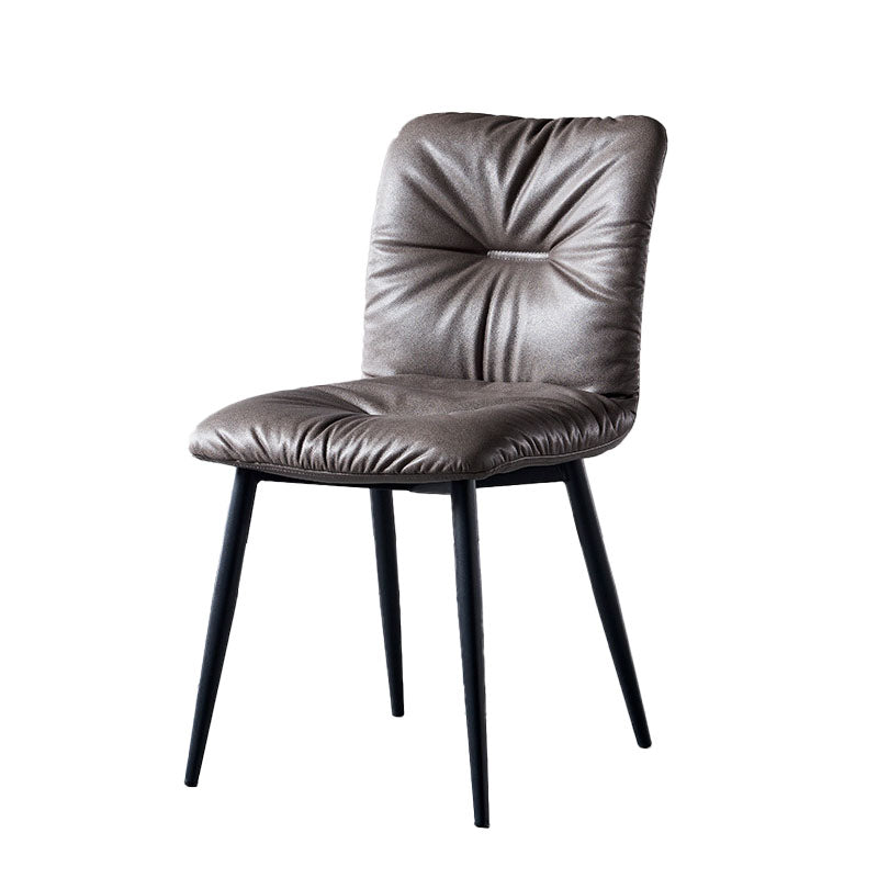 Modern Chair Dining Armless Chair with Metal Legs for Kitchen Dark Gray 1 Piece Clearhalo ' kitchen&dining_furn' 'Dining Chairs' 'Dining Tables & Seating' 'dining_chair' 'furn' 'furn_dining_chair' 'Furniture' 'furniture_dining_chair' 'Kitchen & Dining Furniture' 'kitchen' 4655593