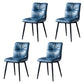 Modern Chair Dining Armless Chair with Metal Legs for Kitchen Dark Blue 4 Piece Set Clearhalo ' kitchen&dining_furn' 'Dining Chairs' 'Dining Tables & Seating' 'dining_chair' 'furn' 'furn_dining_chair' 'Furniture' 'furniture_dining_chair' 'Kitchen & Dining Furniture' 'kitchen' 4655613