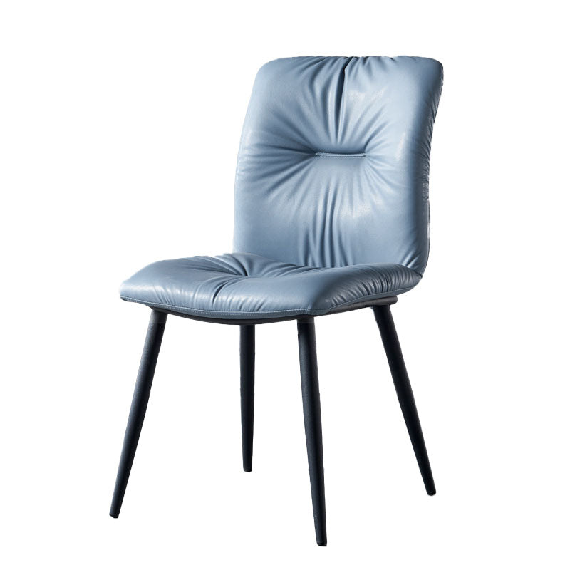 Modern Chair Dining Armless Chair with Metal Legs for Kitchen Blue 1 Piece Clearhalo ' kitchen&dining_furn' 'Dining Chairs' 'Dining Tables & Seating' 'dining_chair' 'furn' 'furn_dining_chair' 'Furniture' 'furniture_dining_chair' 'Kitchen & Dining Furniture' 'kitchen' 4655617