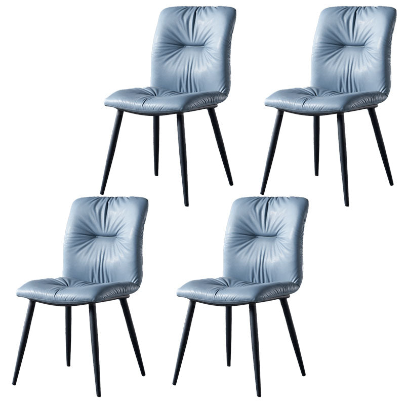 Modern Chair Dining Armless Chair with Metal Legs for Kitchen Blue 4 Piece Set Clearhalo ' kitchen&dining_furn' 'Dining Chairs' 'Dining Tables & Seating' 'dining_chair' 'furn' 'furn_dining_chair' 'Furniture' 'furniture_dining_chair' 'Kitchen & Dining Furniture' 'kitchen' 4655619