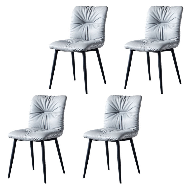 Modern Chair Dining Armless Chair with Metal Legs for Kitchen Light Gray 4 Piece Set Clearhalo ' kitchen&dining_furn' 'Dining Chairs' 'Dining Tables & Seating' 'dining_chair' 'furn' 'furn_dining_chair' 'Furniture' 'furniture_dining_chair' 'Kitchen & Dining Furniture' 'kitchen' 4655622