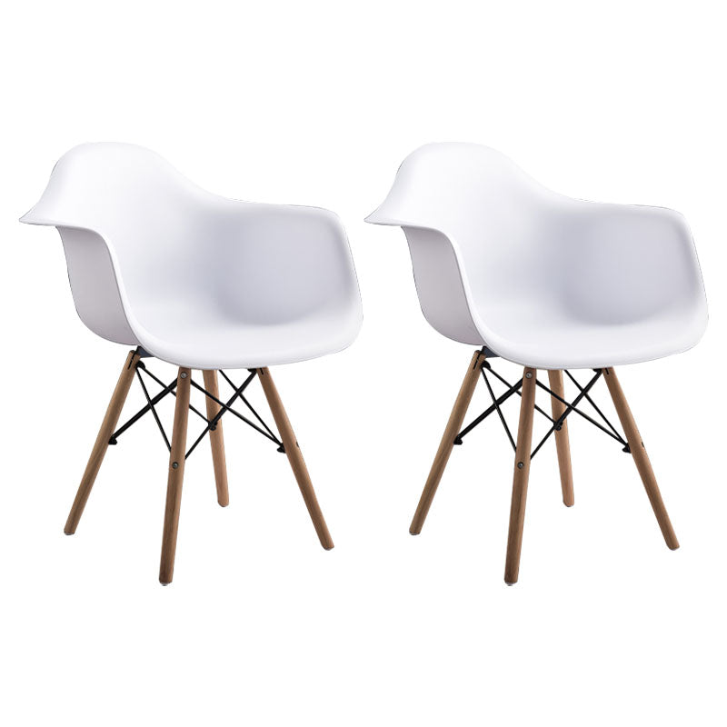 Modern Chairs Dining Arm Chairs with Wooden Legs for Kitchen White Set of 2 Clearhalo ' kitchen&dining_furn' 'Dining Chairs' 'Dining Tables & Seating' 'dining_chair' 'Furniture' 'furniture_dining_chair' 'Kitchen & Dining Furniture' 'kitchen' 4655625