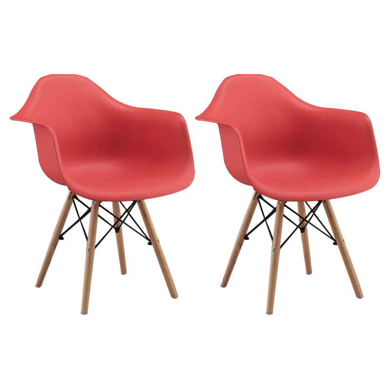 Modern Chairs Dining Arm Chairs with Wooden Legs for Kitchen Red Set of 2 Clearhalo ' kitchen&dining_furn' 'Dining Chairs' 'Dining Tables & Seating' 'dining_chair' 'Furniture' 'furniture_dining_chair' 'Kitchen & Dining Furniture' 'kitchen' 4655626