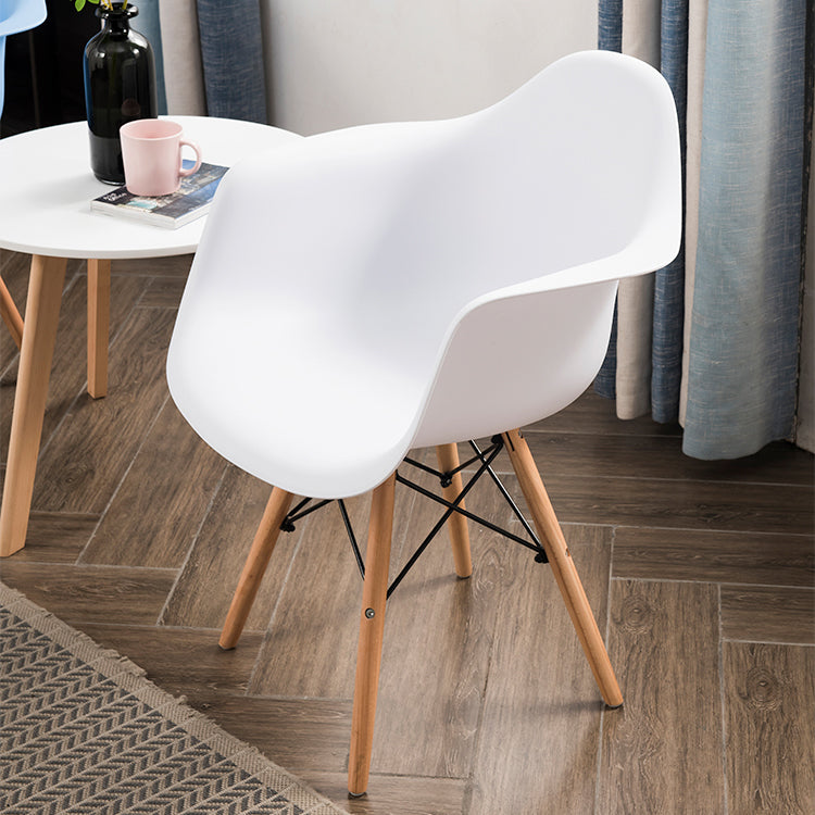 Modern Chairs Dining Arm Chairs with Wooden Legs for Kitchen Clearhalo ' kitchen&dining_furn' 'Dining Chairs' 'Dining Tables & Seating' 'dining_chair' 'Furniture' 'furniture_dining_chair' 'Kitchen & Dining Furniture' 'kitchen' 4655628