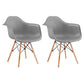 Modern Chairs Dining Arm Chairs with Wooden Legs for Kitchen Grey Set of 2 Clearhalo ' kitchen&dining_furn' 'Dining Chairs' 'Dining Tables & Seating' 'dining_chair' 'Furniture' 'furniture_dining_chair' 'Kitchen & Dining Furniture' 'kitchen' 4655629
