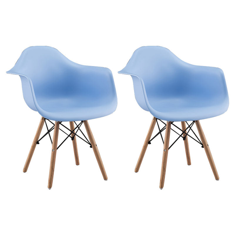 Modern Chairs Dining Arm Chairs with Wooden Legs for Kitchen Blue Set of 2 Clearhalo ' kitchen&dining_furn' 'Dining Chairs' 'Dining Tables & Seating' 'dining_chair' 'Furniture' 'furniture_dining_chair' 'Kitchen & Dining Furniture' 'kitchen' 4655630