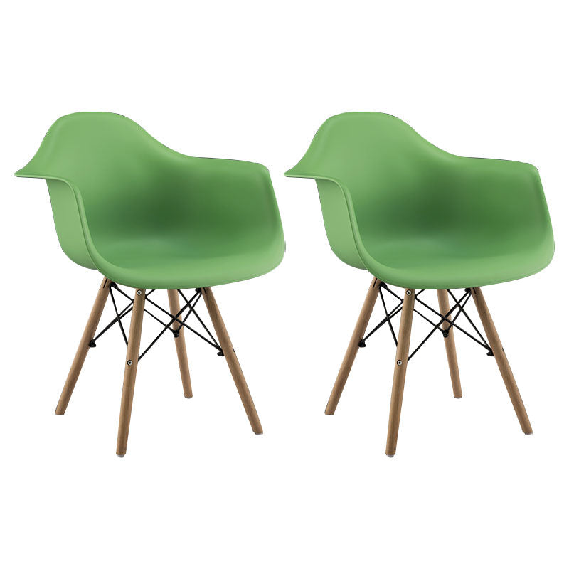 Modern Chairs Dining Arm Chairs with Wooden Legs for Kitchen Green Set of 2 Clearhalo ' kitchen&dining_furn' 'Dining Chairs' 'Dining Tables & Seating' 'dining_chair' 'Furniture' 'furniture_dining_chair' 'Kitchen & Dining Furniture' 'kitchen' 4655632