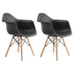 Modern Chairs Dining Arm Chairs with Wooden Legs for Kitchen Black Set of 2 Clearhalo ' kitchen&dining_furn' 'Dining Chairs' 'Dining Tables & Seating' 'dining_chair' 'Furniture' 'furniture_dining_chair' 'Kitchen & Dining Furniture' 'kitchen' 4655636