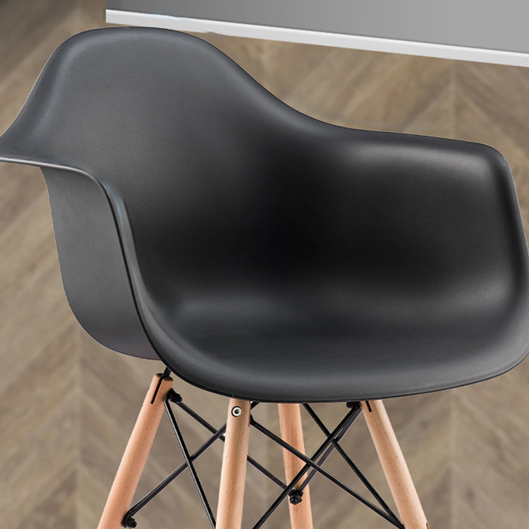 Modern Chairs Dining Arm Chairs with Wooden Legs for Kitchen Clearhalo ' kitchen&dining_furn' 'Dining Chairs' 'Dining Tables & Seating' 'dining_chair' 'Furniture' 'furniture_dining_chair' 'Kitchen & Dining Furniture' 'kitchen' 4655638