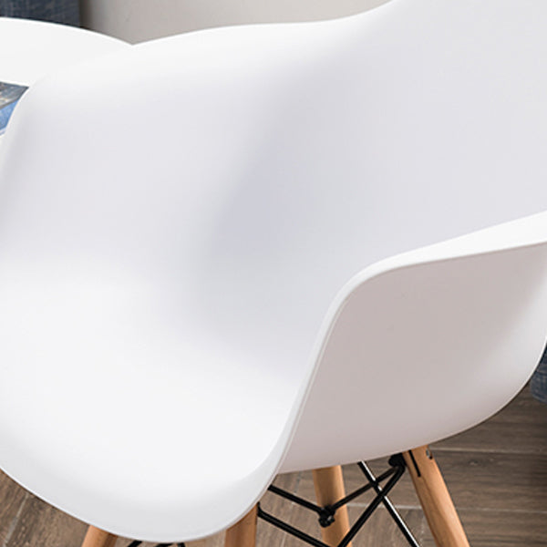 Modern Chairs Dining Arm Chairs with Wooden Legs for Kitchen Clearhalo ' kitchen&dining_furn' 'Dining Chairs' 'Dining Tables & Seating' 'dining_chair' 'Furniture' 'furniture_dining_chair' 'Kitchen & Dining Furniture' 'kitchen' 4655639