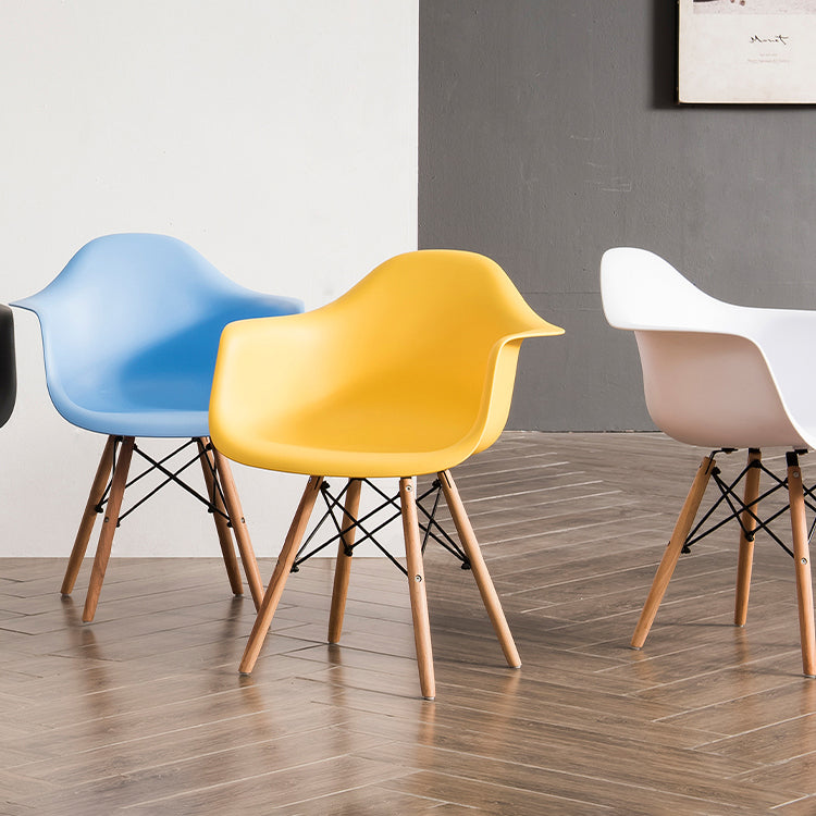 Modern Chairs Dining Arm Chairs with Wooden Legs for Kitchen Clearhalo ' kitchen&dining_furn' 'Dining Chairs' 'Dining Tables & Seating' 'dining_chair' 'Furniture' 'furniture_dining_chair' 'Kitchen & Dining Furniture' 'kitchen' 4655640