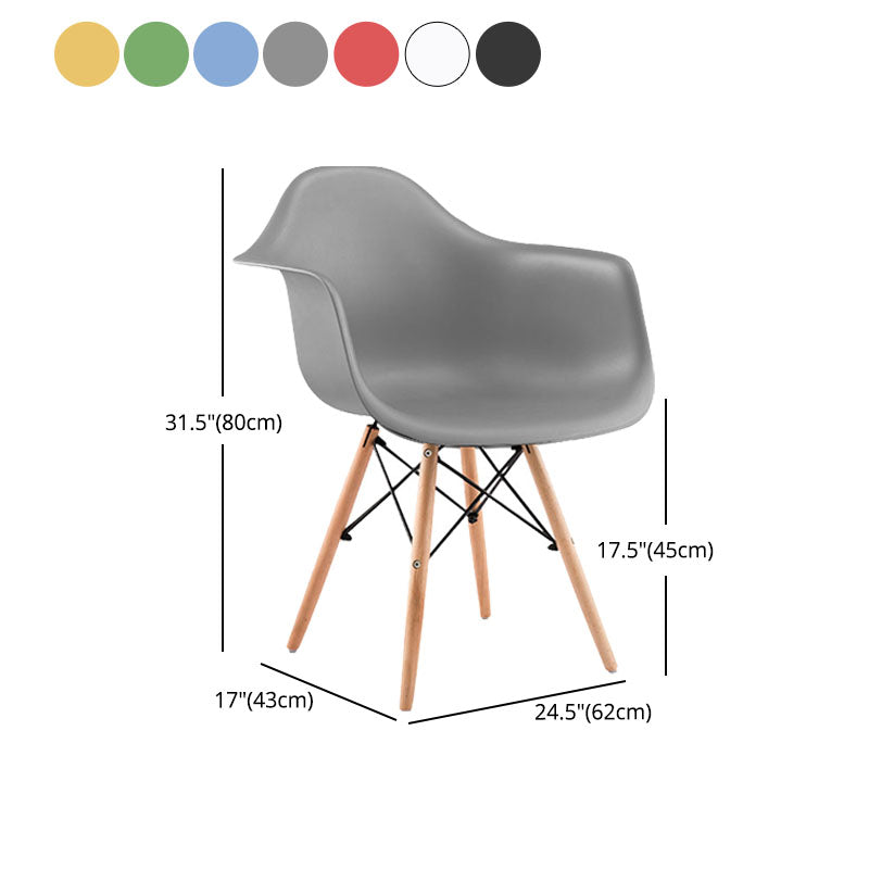 Modern Chairs Dining Arm Chairs with Wooden Legs for Kitchen Clearhalo ' kitchen&dining_furn' 'Dining Chairs' 'Dining Tables & Seating' 'dining_chair' 'Furniture' 'furniture_dining_chair' 'Kitchen & Dining Furniture' 'kitchen' 4655642
