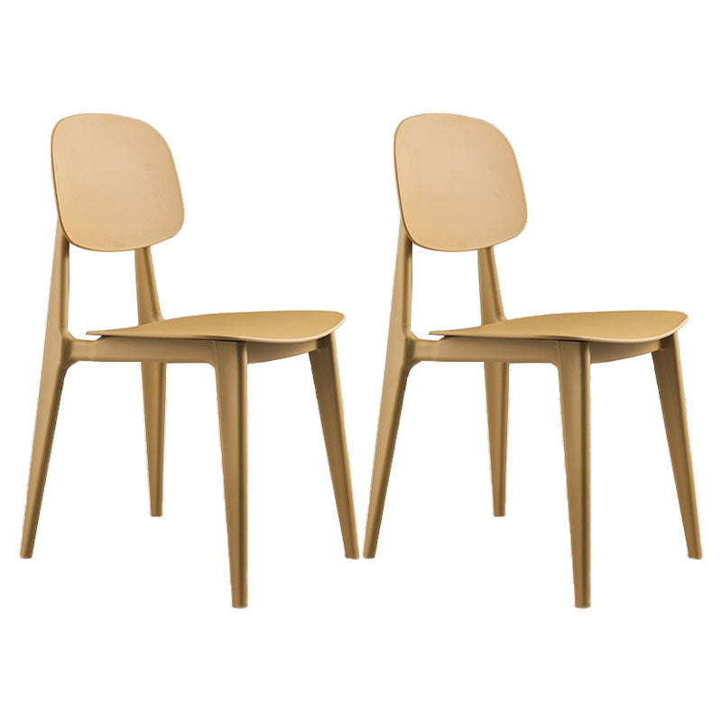Modern Chair Dining Armless Chair with Plastic Legs for Kitchen Yellow 2 Piece Set Clearhalo ' kitchen&dining_furn' 'Dining Chairs' 'Dining Tables & Seating' 'dining_chair' 'furn' 'furn_dining_chair' 'Furniture' 'furniture_dining_chair' 'Kitchen & Dining Furniture' 'kitchen' 4655644