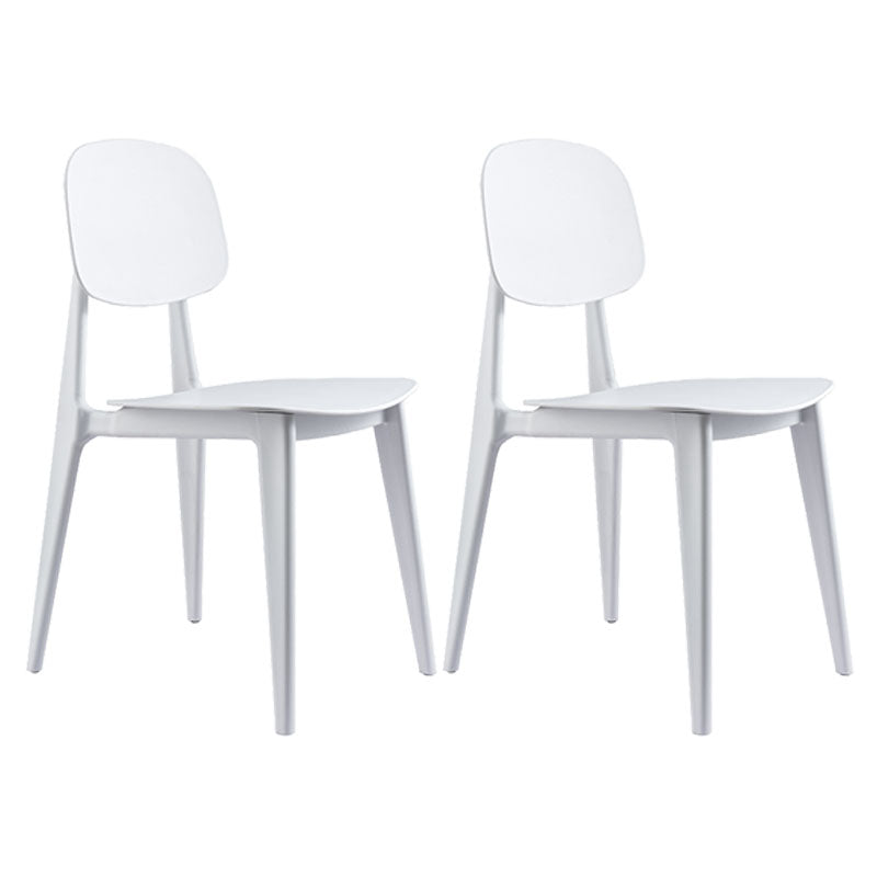 Modern Chair Dining Armless Chair with Plastic Legs for Kitchen White 2 Piece Set Clearhalo ' kitchen&dining_furn' 'Dining Chairs' 'Dining Tables & Seating' 'dining_chair' 'furn' 'furn_dining_chair' 'Furniture' 'furniture_dining_chair' 'Kitchen & Dining Furniture' 'kitchen' 4655647