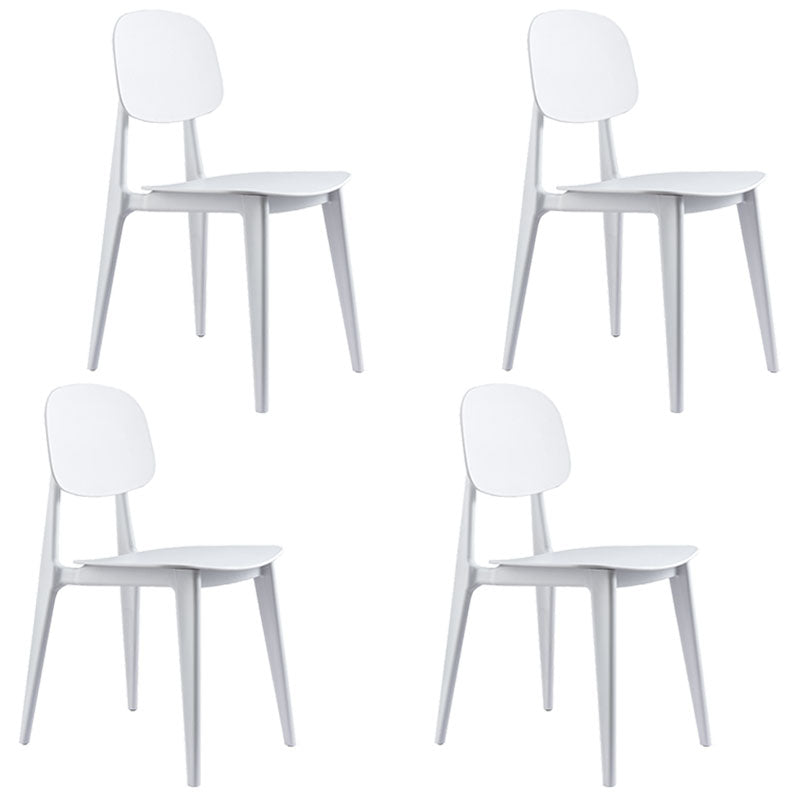 Modern Chair Dining Armless Chair with Plastic Legs for Kitchen White 4 Piece Set Clearhalo ' kitchen&dining_furn' 'Dining Chairs' 'Dining Tables & Seating' 'dining_chair' 'furn' 'furn_dining_chair' 'Furniture' 'furniture_dining_chair' 'Kitchen & Dining Furniture' 'kitchen' 4655650