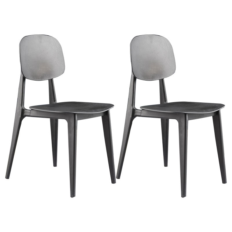 Modern Chair Dining Armless Chair with Plastic Legs for Kitchen Black 2 Piece Set Clearhalo ' kitchen&dining_furn' 'Dining Chairs' 'Dining Tables & Seating' 'dining_chair' 'furn' 'furn_dining_chair' 'Furniture' 'furniture_dining_chair' 'Kitchen & Dining Furniture' 'kitchen' 4655652