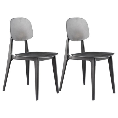 Modern Chair Dining Armless Chair with Plastic Legs for Kitchen Black 2 Piece Set Clearhalo ' kitchen&dining_furn' 'Dining Chairs' 'Dining Tables & Seating' 'dining_chair' 'furn' 'furn_dining_chair' 'Furniture' 'furniture_dining_chair' 'Kitchen & Dining Furniture' 'kitchen' 4655652