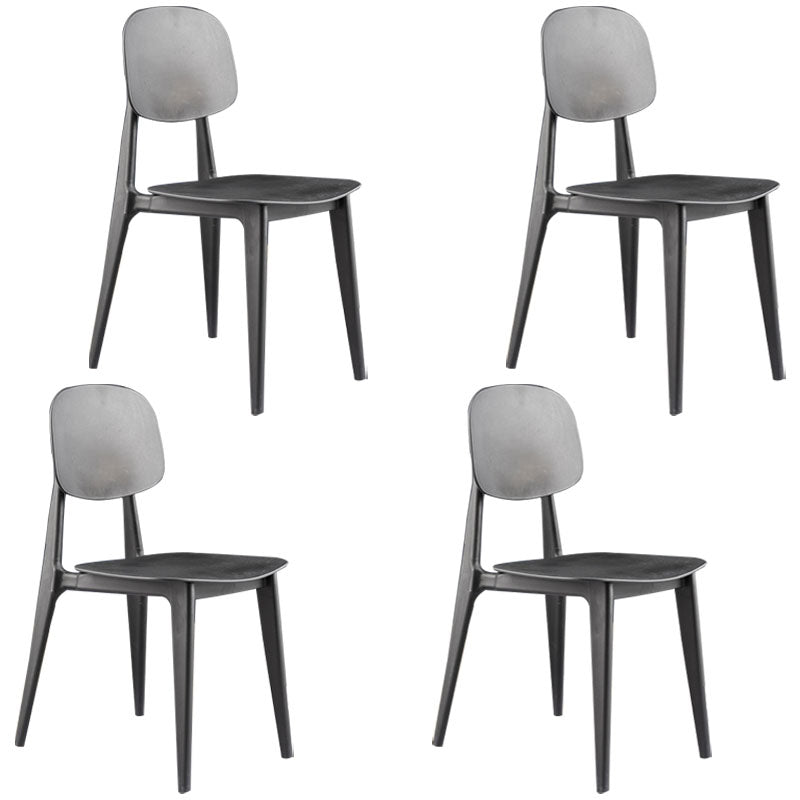 Modern Chair Dining Armless Chair with Plastic Legs for Kitchen Black 4 Piece Set Clearhalo ' kitchen&dining_furn' 'Dining Chairs' 'Dining Tables & Seating' 'dining_chair' 'furn' 'furn_dining_chair' 'Furniture' 'furniture_dining_chair' 'Kitchen & Dining Furniture' 'kitchen' 4655653