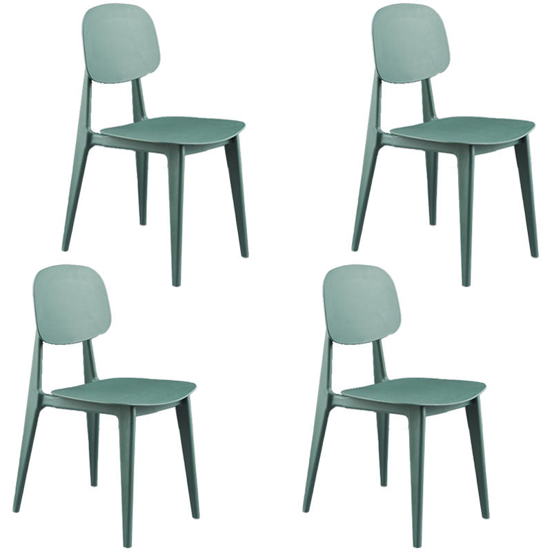 Modern Chair Dining Armless Chair with Plastic Legs for Kitchen Green 4 Piece Set Clearhalo ' kitchen&dining_furn' 'Dining Chairs' 'Dining Tables & Seating' 'dining_chair' 'furn' 'furn_dining_chair' 'Furniture' 'furniture_dining_chair' 'Kitchen & Dining Furniture' 'kitchen' 4655657