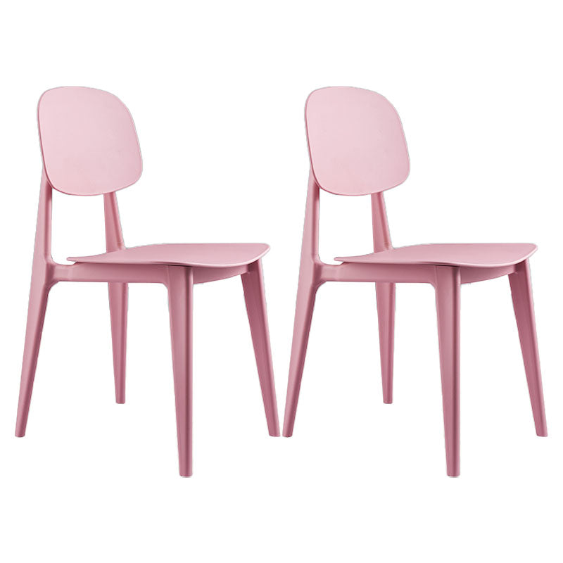 Modern Chair Dining Armless Chair with Plastic Legs for Kitchen Pink 2 Piece Set Clearhalo ' kitchen&dining_furn' 'Dining Chairs' 'Dining Tables & Seating' 'dining_chair' 'furn' 'furn_dining_chair' 'Furniture' 'furniture_dining_chair' 'Kitchen & Dining Furniture' 'kitchen' 4655659